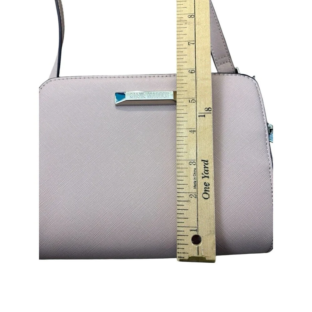 STEVE MADDEN Blannis Crossbody Purse Blush Pink Silver Logo Hardware Pockets